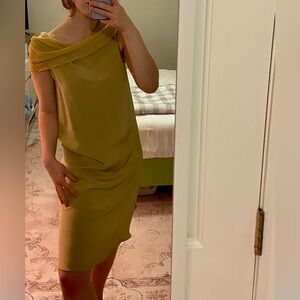 Peter Cohen Gold Silk Mini Dress with Tie